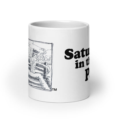 Saturday In The Park Sketch white glossy mug